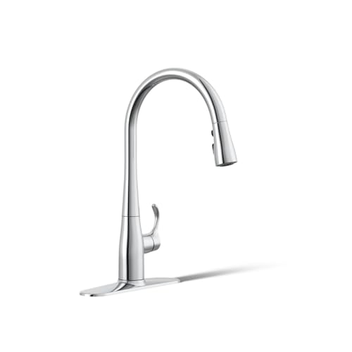 KOHLER Simplice Pull Down Kitchen Faucet, 3-Spray Faucet, Kitchen Sink Faucet with Pull Down...