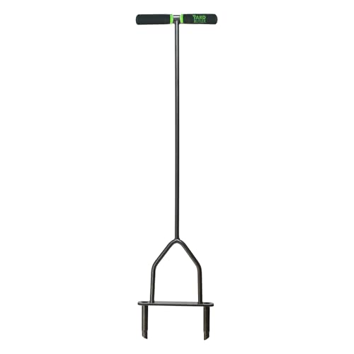 Yard Butler ID-6C Manual Lawn Coring Aerator - Grass Dethatching Turf Plug Core Aeration Tool -...
