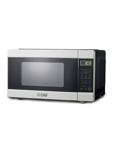 COMMERCIAL CHEF 0.9 Cu Ft Microwave with 10 Power Levels, Push Button and Child Lock, 900 Watt...