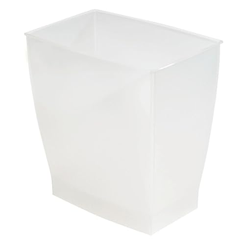 iDesign Small Plastic Bathroom Trash Can, Slim Rectangle Garbage Bin for Bedroom, Office, Dorm,...