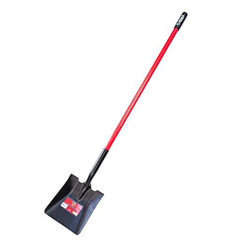 BULLY TOOLS 82525 14 Ga. Square Point Shovel. Fiberglass Long Handle.