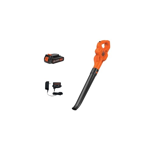 BLACK+DECKER Cordless Leaf Blower with Battery and Charger 20V MAX, Electric Leaf Blower 130 mph Air...