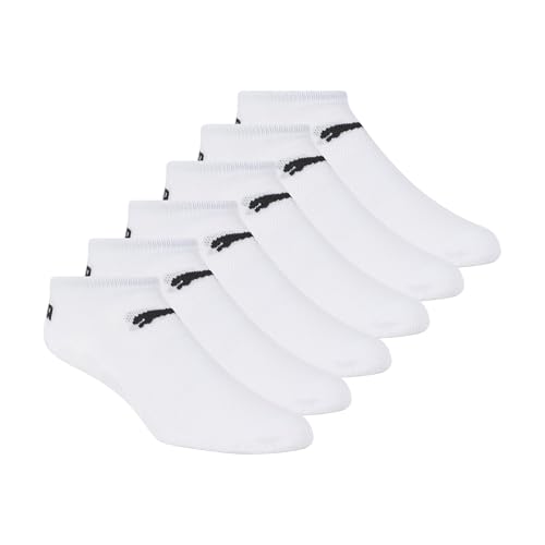 PUMA Women's 6 Pack Runner Socks, White/Black, 9-11