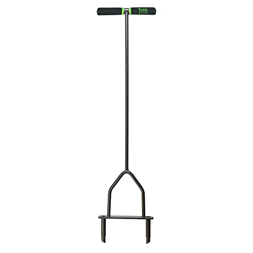 Yard Butler ID-6C Manual Lawn Coring Aerator - Grass Dethatching Turf Plug Core Aeration Tool -...