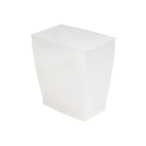 iDesign Small Plastic Bathroom Trash Can, Slim Rectangle Garbage Bin for Bedroom, Office, Dorm,...
