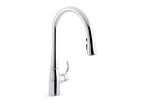 KOHLER Simplice Pull Down Kitchen Faucet, 3-Spray Faucet, Kitchen Sink Faucet with Pull Down...