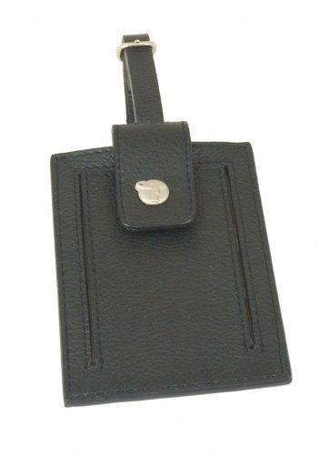 Travelon Leather Luggage Tag, Black, One Size