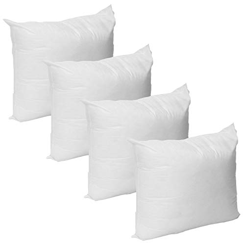 Mybecca Set of 4-18 x 18 Super Premium Hypoallergenic Stuffer Pillow Insert Sham Square Form...