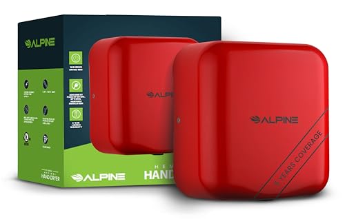 Alpine Automatic Hand Dryers for Bathrooms Commercial High Speed 110-120V Stainless Steel Electric...