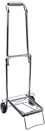 Sparco Compact Luggage Cart - 150 lb Capacity - 2 Caster - 14.8quot; x 13.8quot; x 35quot; - Chrome