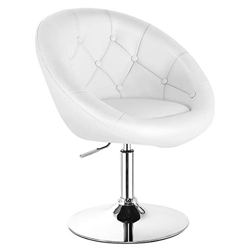 COSTWAY Vanity Chair, Contemporary Height Adjustable Makeup Chair with Chrome Frame, Tufted...