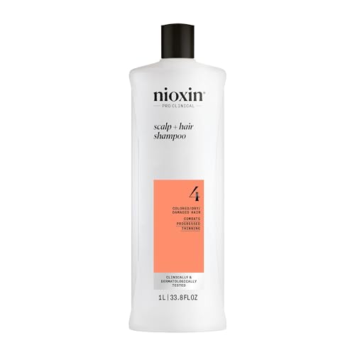 Nioxin System 4 Scalp + Hair Shampoo | For Colored or Damaged Hair with Progressed Thinning| With...