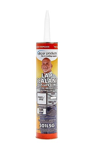 Dicor 501LSG-1 HAPS-Free Self-Leveling Lap Sealant for horizontal surfaces - 10.3 Oz, Grey, Secure,...