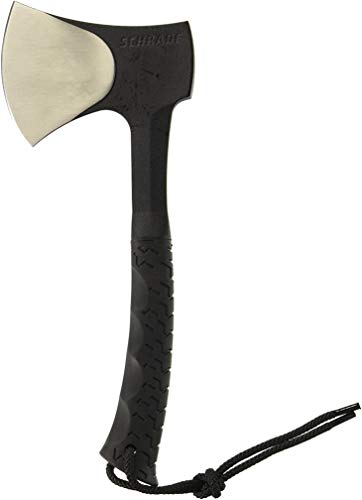 Schrade SCAXE10 11.1in Full Tang Hatchet with 3.6in Stainless Steel Blade and TPR Handle for Outdoor...