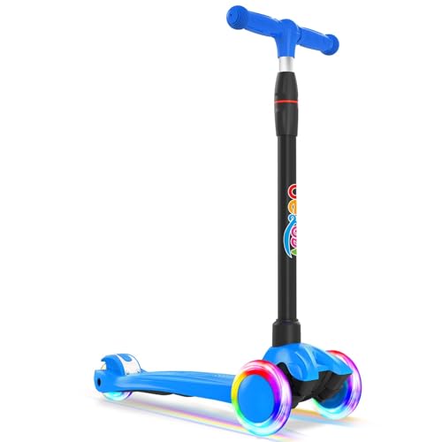 BELEEV Scooters for Kids 3 Wheel Kick Scooter for Toddlers Girls Boys, 4 Adjustable Height, Lean to...