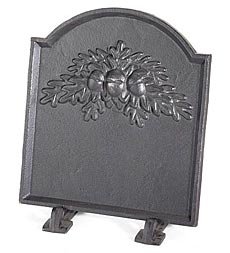 Plow & Hearth Exclusive Oak Leaf Design Cast Iron Fireback | 17-3/4W x 1D x 19-3/4H | Enhances Heat...