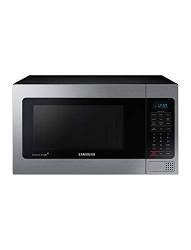 SAMSUNG 1.1 Cu Ft Countertop Microwave Oven w/ Grilling Element, Ceramic Enamel Interior, Auto Cook...