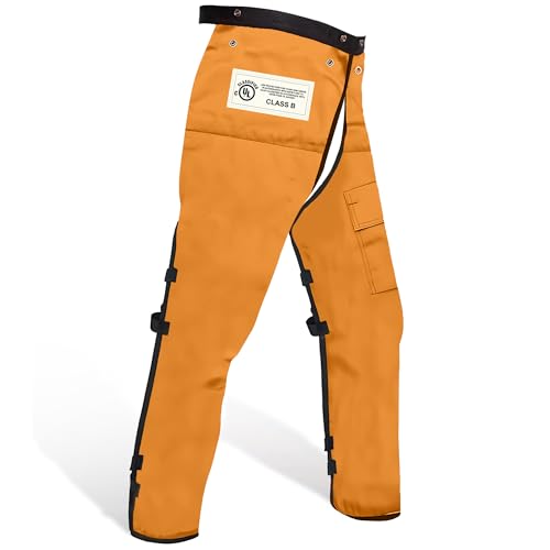 FORESTER Chainsaw Chaps for Men & Women | Apron Style Men's Chain Saw Chaps with Pocket & Adjustable...