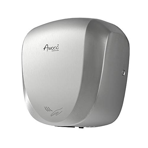 Awoco Heavy Duty Stainless Steel 1450W 120V Automatic High Speed Commercial Hand Dryer, UL Listed...