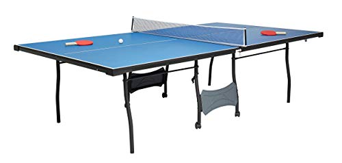 MD Sports Table Tennis Set, Regulation Ping Pong Table with Net, Paddles and Balls (8 Pieces) - Blue...