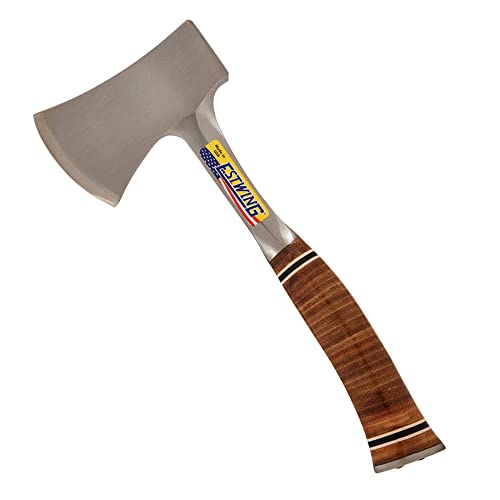 Estwing Sportsman's Axe - 14' Camping Hatchet with Forged Steel Construction & Genuine Leather Grip...