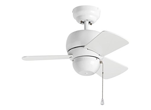 Monte Carlo 3TF24WH Micro 24' 24' Outdoor/ Indoor Ceiling Fan with Pull Chain for Closets Hallways...