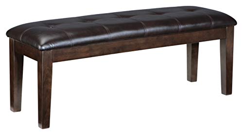 Signature Design by Ashley Haddigan Traditional Upholstered Dining Room Bench, Dark Brown