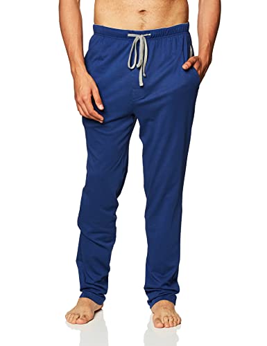 Hanes Mens Big & Tall Cotton Drawstring Pajama Sleep Pants, 4XL, Blue