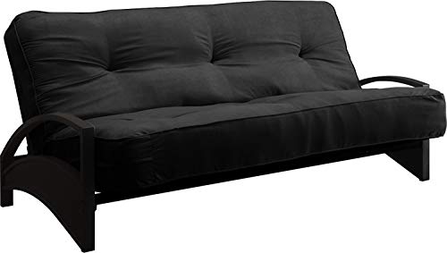 DHP 8 Inch Independently Encased Coil Futon Mattress, Black Microfiber