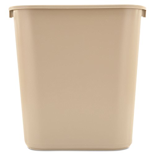 Rubbermaid Commercial Products Resin Wastebasket/Trash Can, 7-Gallon/28-Quart, Beige, Plastic, for...