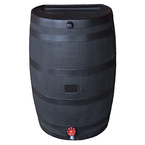 RTS Companies Inc Home Accents 50-Gallon ECO Rain Water Collection Barrel Made with 100% Recycled...