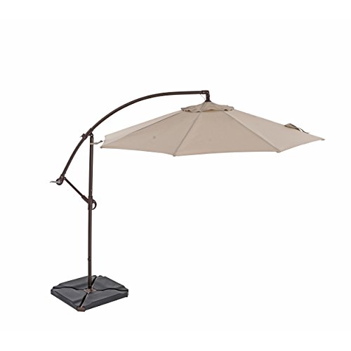 TrueShade Plus 10' Cantilever Round Umbrella with Light - Antique Beige