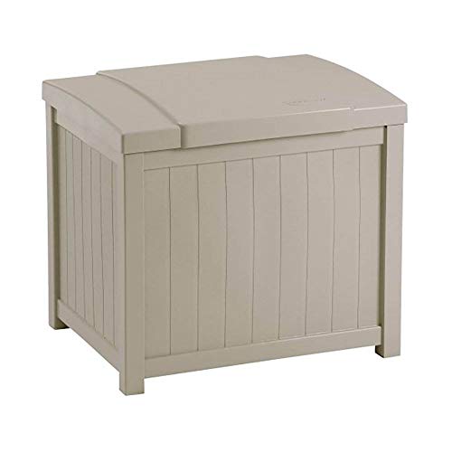 Suncast 22-Gallon Small Box-Lightweight Resin Indoor/Outdoor Storage for Seat Cushions and Gardening...