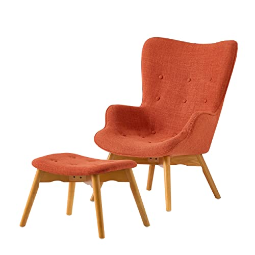 Christopher Knight Home Hariata Fabric Contour Chair Set, Muted Orange