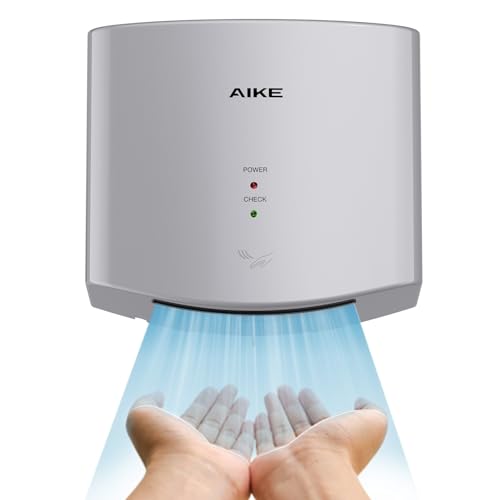 AIKE Air Wiper Compact Hand Dryer 110V 1400W Silver (with 2 Pin Plug) Model AK2630