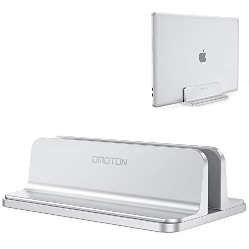 Vertical Laptop Stand Holder, OMOTON Desktop Aluminum MacBook Stand with Adjustable Dock Size, Fits...
