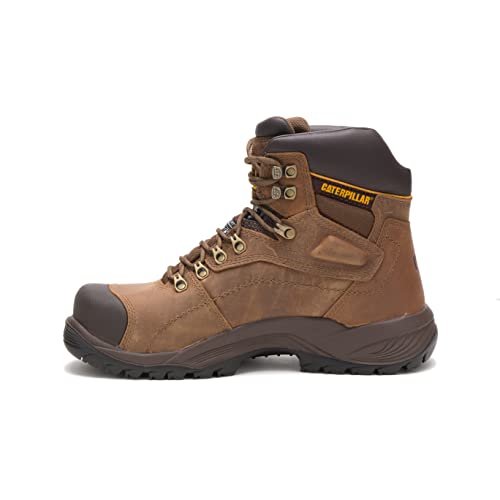 Cat Footwear Men's Diagnostic Waterproof Steel-Toe Work Boot, Dark Beige, 9.5 US