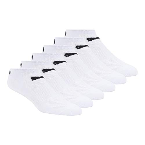 PUMA womens 6 Pack Runner fashion liner socks, White/ Black Puma, 9 11 US