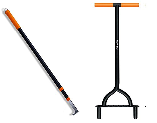 Fiskars 9862 Coring Lawn Aerator and 9863 Deck Flosser (Bundle, 2 Items)