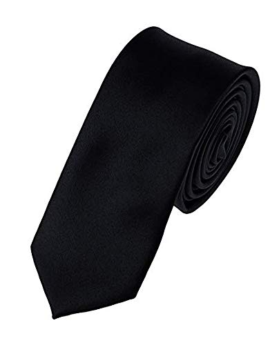 Skinny Black Ties Men's Slim Solid Color 2 Inch Neckties