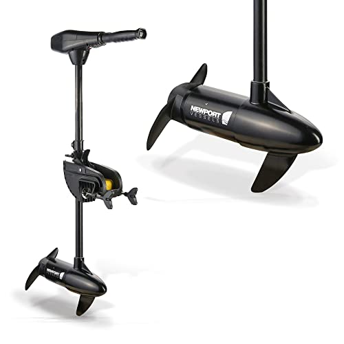 Newport NV-Series 36lb Thrust Saltwater Transom Mounted Electric Trolling Motor with LED Battery...