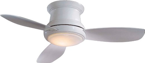 MINKA-AIRE F518-WH, Concept II White Flush Mount 44' Ceiling Fan with Light & Remote Control