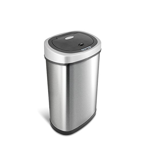 NINESTARS DZT-50-9 Automatic Touchless Infrared Motion Sensor Trash Can, 13 Gal 50L, Stainless Steel...