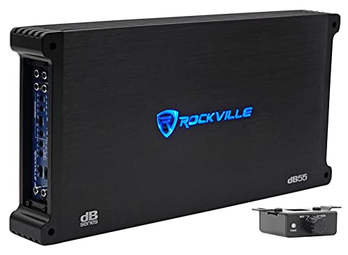 Rockville dB55 4000W 5-Channel 2-Ohm Car Amplifier, High-Speed MOSFET, Adjustable Crossover, LED,...