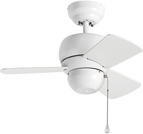 Monte Carlo 3TF24WH Micro 24' 24' Outdoor/ Indoor Ceiling Fan with Pull Chain for Closets Hallways...