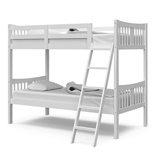 Storkcraft Caribou Twin-over-Twin Bunk Bed (White) – GREENGUARD Gold Certified, Converts to 2...