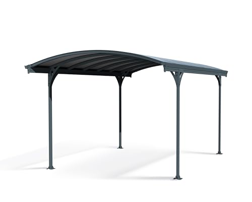 Palram - Canopia Vitoria 5000 10 x 16 Metal Carport, Heavy Duty Car Port, Weather-Protected Gray...
