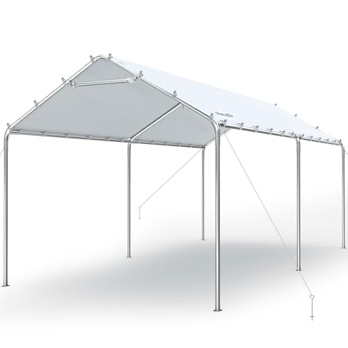 Quictent 10x20 ft Heavy Duty Carport Canopy Galvanized Car Tent Outdoor Garage Boat Shelter with...