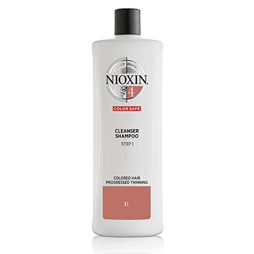 Nioxin System 4 Cleanser Shampoo for Color Treated Hair with Progressed Thinning, 33.8 oz