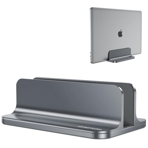 OMOTON Vertical Laptop Stand Holder, Desktop Aluminum MacBook Stand with Adjustable Dock Size, Fits...